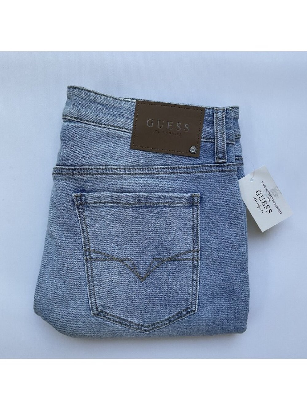 Guess Men’s Modern Super Skinny Jeans In Light Blue Denim Stretch Size 30X32